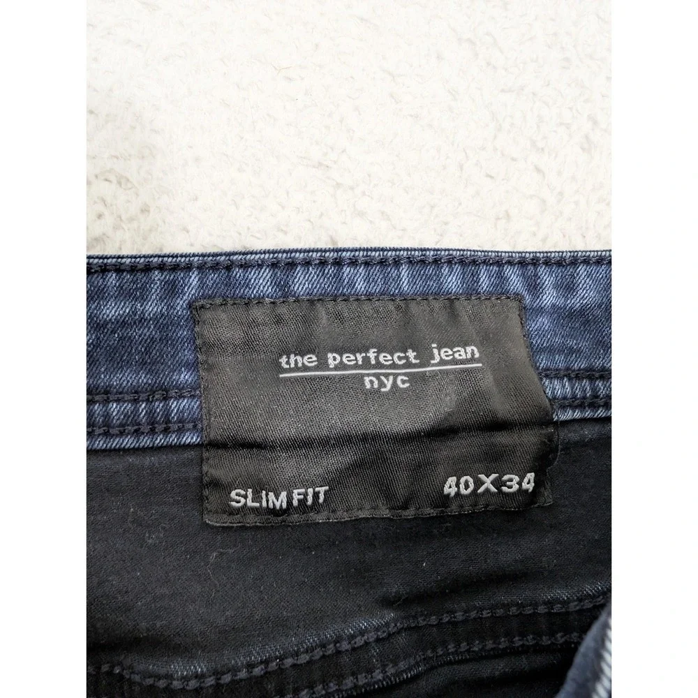 The Perfect Jean NYC TPJ Jeans Mens 40X34 Blue Slim Fit Stretch Comfort Viscose‎